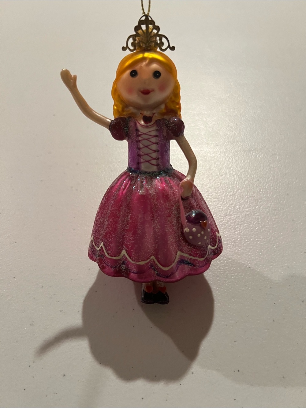Pink Princess Ornament with Gold Crown